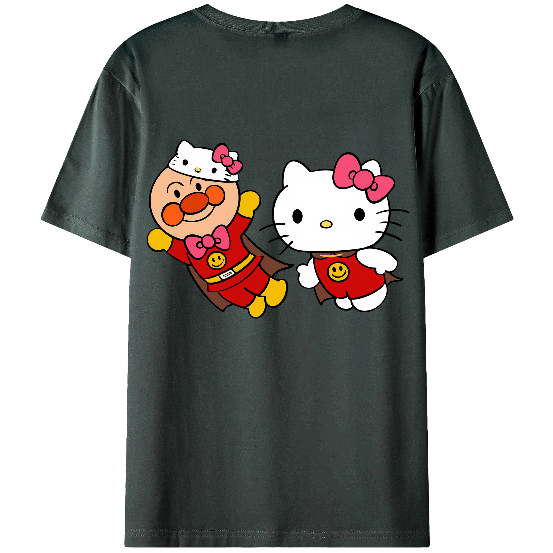 （画像用） アンパンマン Anpanman 綿100％ メンズ半袖Tシャツ（バックプリント） 通気性
